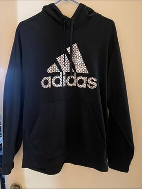adidas Black Hoodie with White Logo -